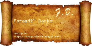 Faragó Dorka névjegykártya